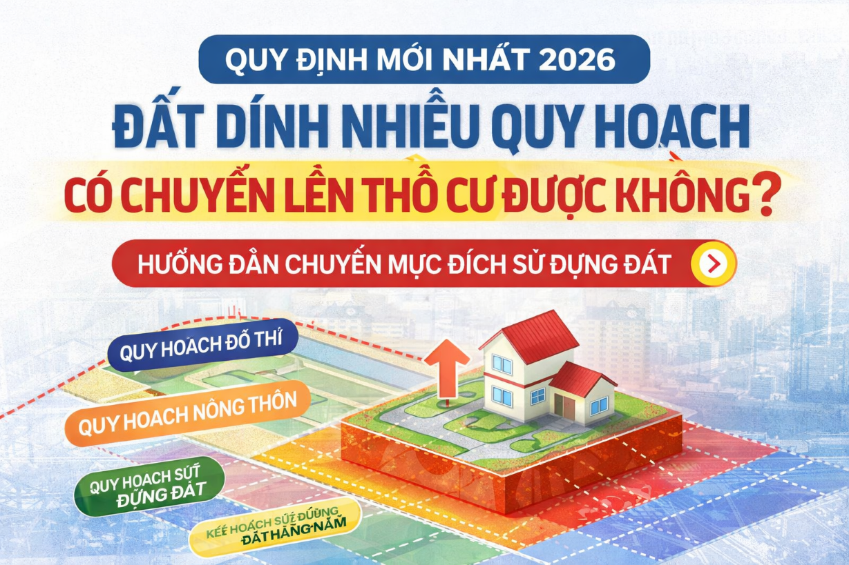 Chuyển mục đích sử dụng đất khi vướng nhiều quy hoạch: Quy định mới nhất 2026