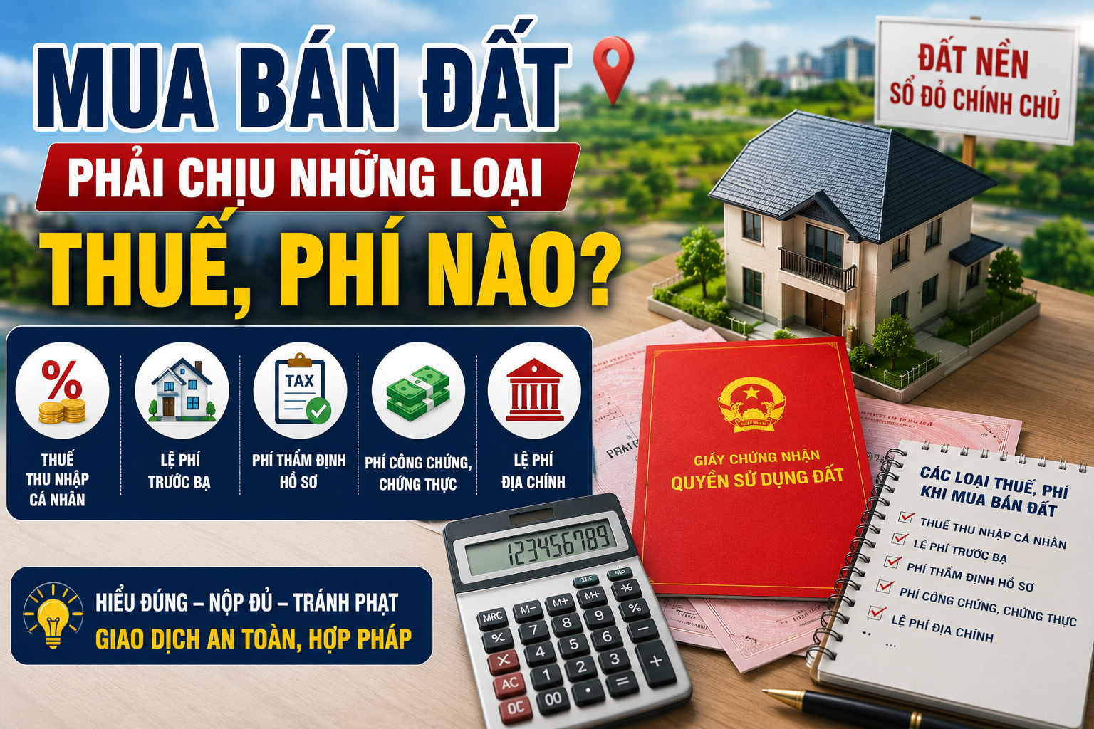 Mua bán đất phải chịu những loại thuế phí nào?