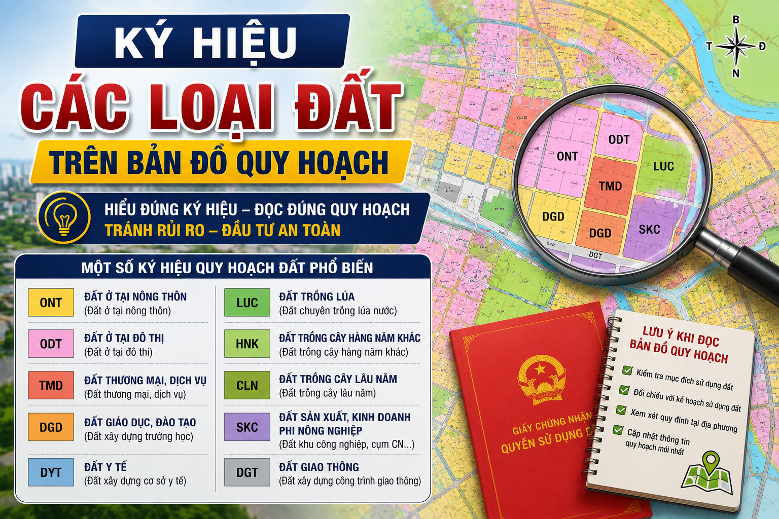 Ký hiệu các loại đất trong bản đồ quy hoạch