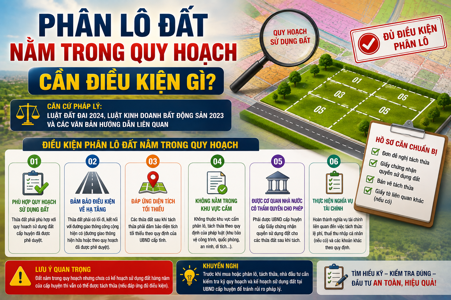 Phân lô đất nằm trong quy hoạch cần điều kiện gì?