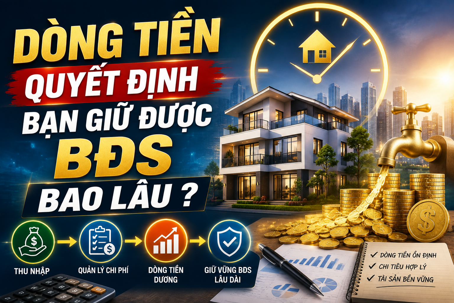 Dòng tiền quyết định bạn giữ bất động sản được trong bao lâu