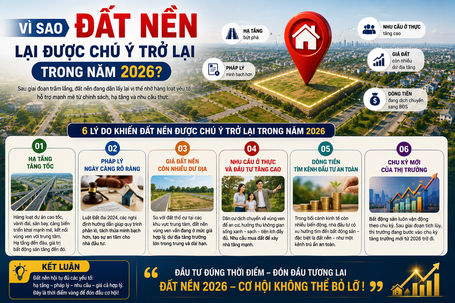 Vì sao đất nền lại được chú ý trở lại trong năm 2026?