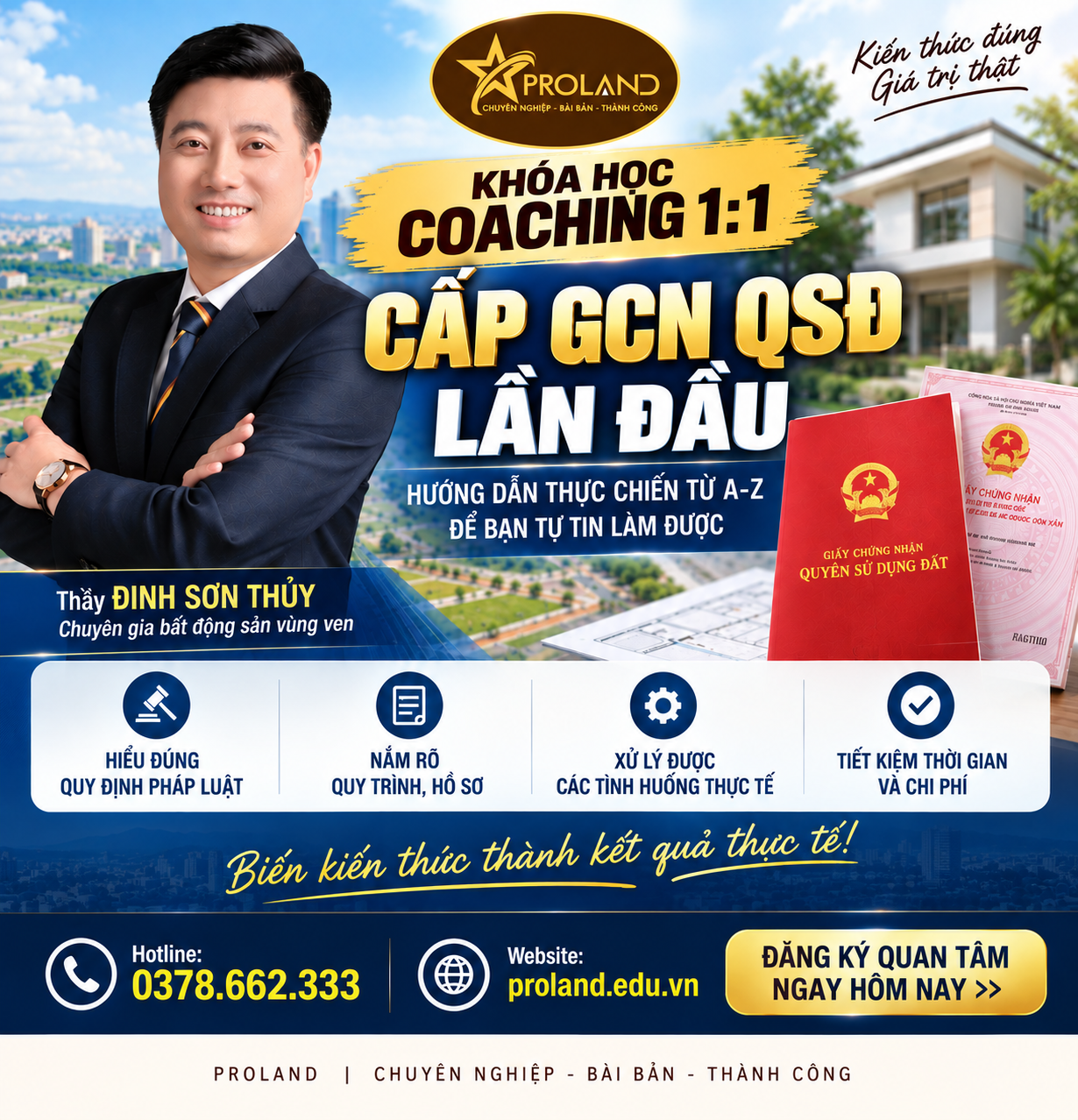 Coaching 1: 1 cấp giấy chứng nhận quyền sử dụng đất lần đầu