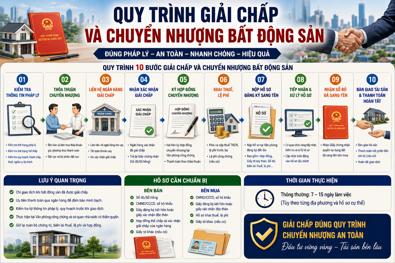 Quy trình giải chấp và chuyển nhượng bất động sản