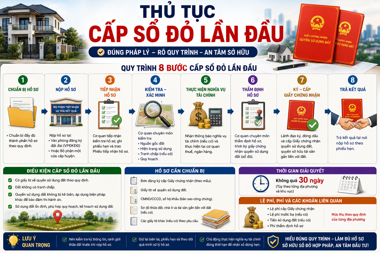 Thủ tục cấp sổ đỏ lần đầu