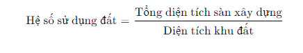 Công thức tính hệ số sử dụng đất