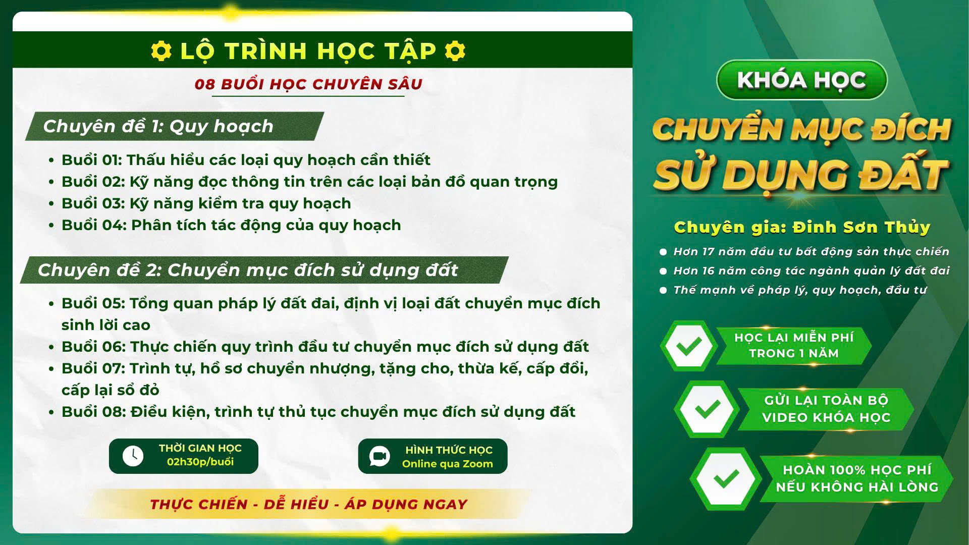 Khóa học chuyển mục đích sử dụng đất: Tránh mất tiền oan cho nhà đầu tư 2026